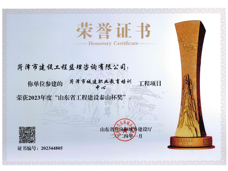 山东省工程建设泰山杯奖